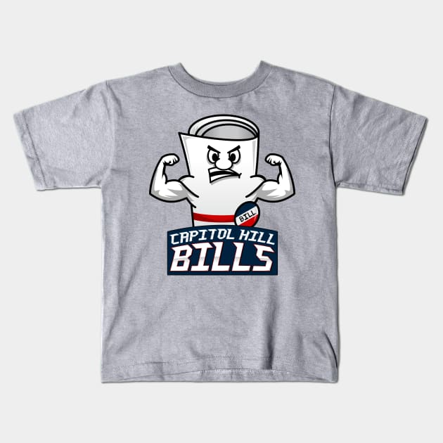 Capitol Hill Bills Kids T-Shirt by brkgnews